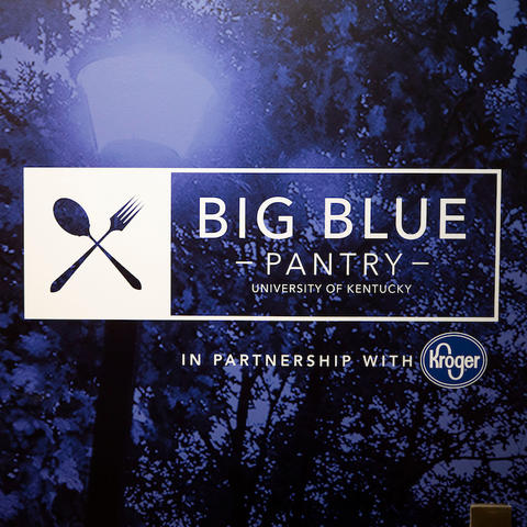 image of blue wall with big blue pantry logo