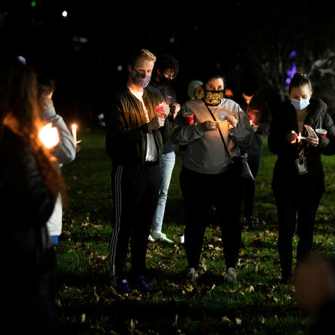 A candlelight vigil held in celebration of Dia de los Muertos in 2020. 
