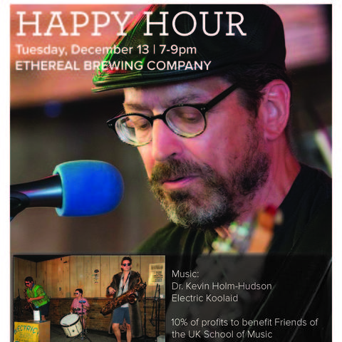 photo of Friends of Music poster for "Happy Hour" event 