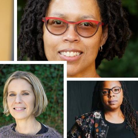 photos of 5 Kentucky Women Writers Conference presenters - Jami Attenberg, Evie Shockley, Bridgett Davis, Darcey Steinke and Mariama Lockington