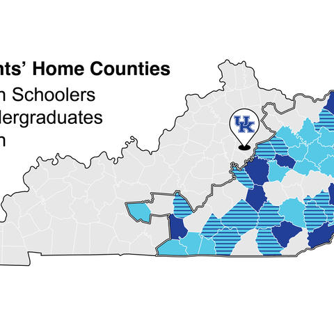 Map of Kentucky showing Appalachian counties