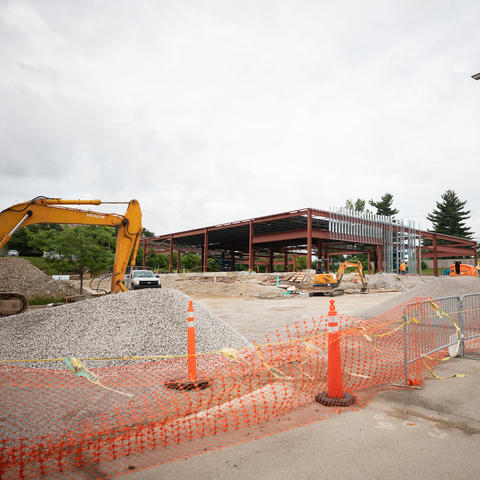 Construction at Turfland of the new Sanders-Brown facility on June 7, 2021. Photo by Pete Comparoni | UKphoto