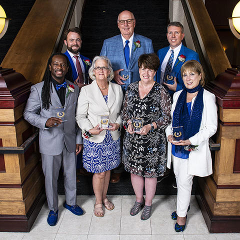 photo of UK Alumni Association’s 2020 and 2021 Distinguished Service Award and Joseph T. Burch Young Alumni Award recipients