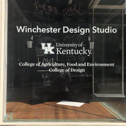 Front window of the Winchester Design Studio