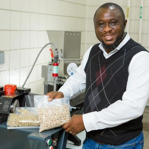 Food engineer Akinbode Adedeji, pictured here in his UK lab