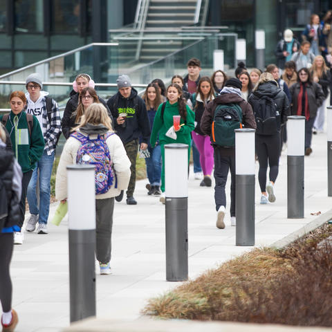 This is a photo from the first day of classes at the University of Kentucky in the winter. 