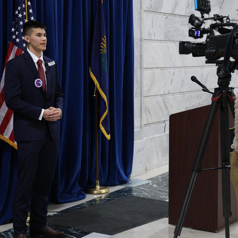 Griffin Nemeth, a student at the University of Kentucky College of Pharmacy and coordinator for the #iCANendthetrend Youth Advisory Board, often advocates in Frankfort for e-cigarette prevention. Photo provided.