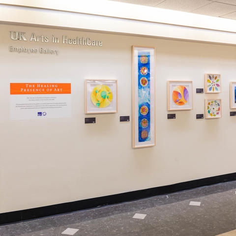 image of employee art gallery in hospital lobby