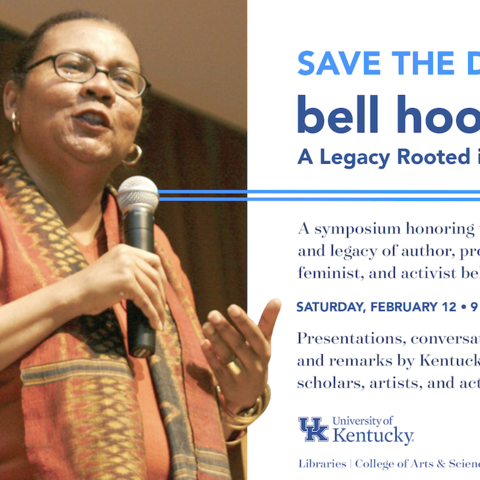 Save the Date flyer for bell hooks symposium