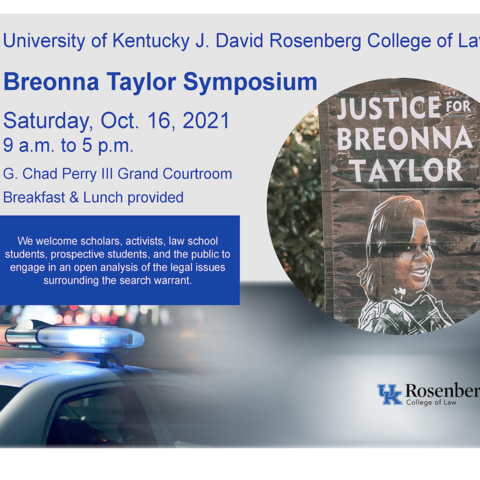 Digital flyer with details of Breonna Taylor Symposium
