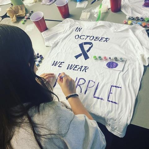 On Oct. 17 the VIP Center encouraged everyone to wear purple to support survivors of domestic violence. Photo by Lenzi Dodgen.