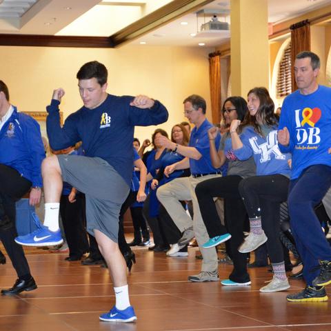 photo of last year's staff, faculty DanceBlue event