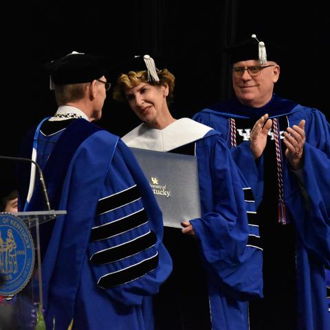 Viriginia Carter received doctorate from President Eli Capilouto