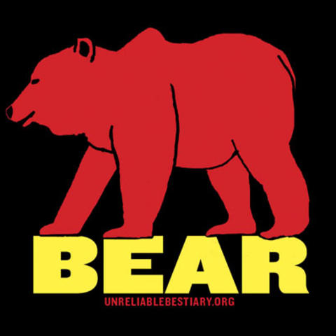 photo of "Bear" postcard from "Unreliable Bestiary" series by Deke Weaver