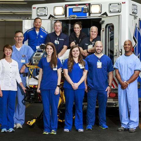 Photo of the UK HealthCare Adult ECMO Transport Team