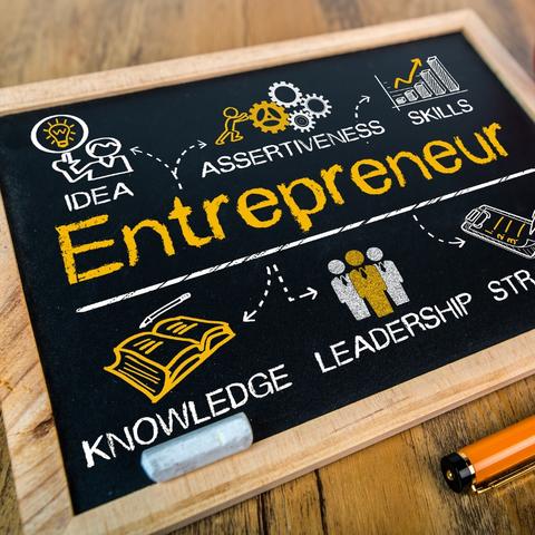 photo of chalkboard with steps taken as an entrepreneur