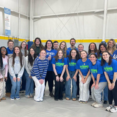 UK elementary education and STEM education majors helped lead interactive activities for students and their families this semester during a Family STEAM Night event at Woodhill Community Center. Photo provided.