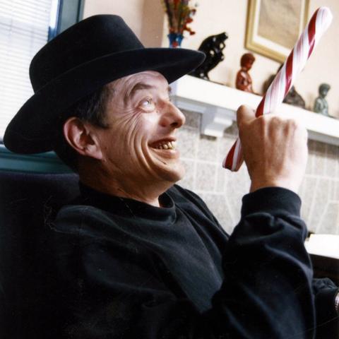photo of Gatewood Galbraith with peppermint stick