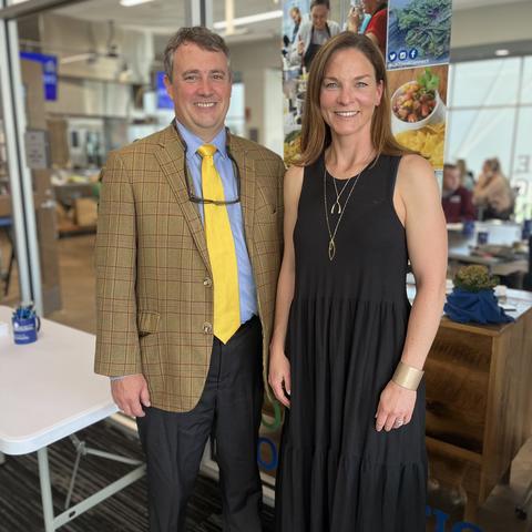 Tom Stephens, Executive Director of the Kentucky Association of Health Plans, pictured with Alison Gustafson, Ph.D. during launch ceremony