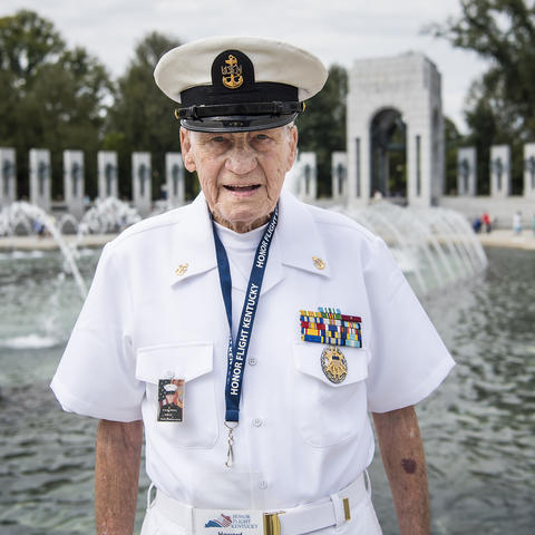 Photo of Howard Hitsman at the World War II Memorial