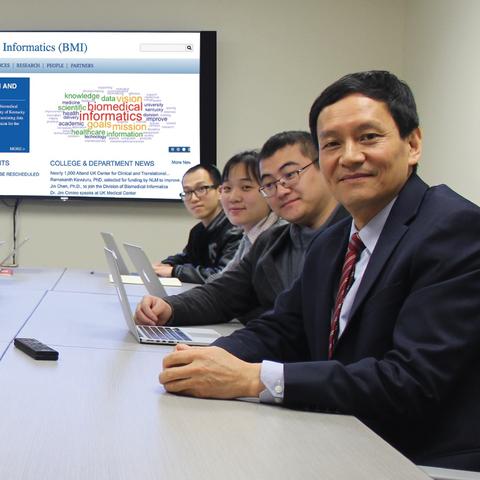 UK's Institute for Biomedical Informatics team. Dr. GQ Zhang is pictured at the far right. 