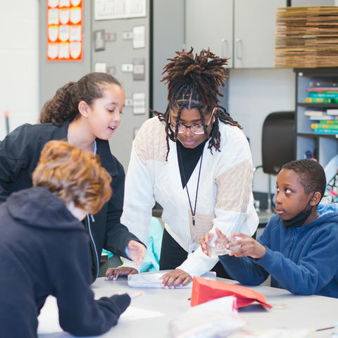 Elementary Education major Shamaria Stikes worked with students at Veterans Park Elementary School last year in preparation for a career as a teacher. 