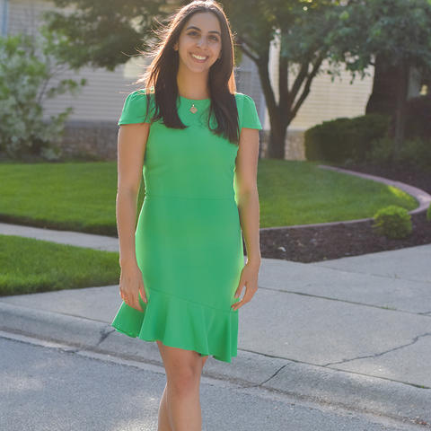 photo of Dealla Samadi in green dress