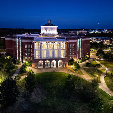 William T. Young Library at night