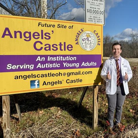 UK medical student Louis Ryes on the Angels’ Castle future campus.
