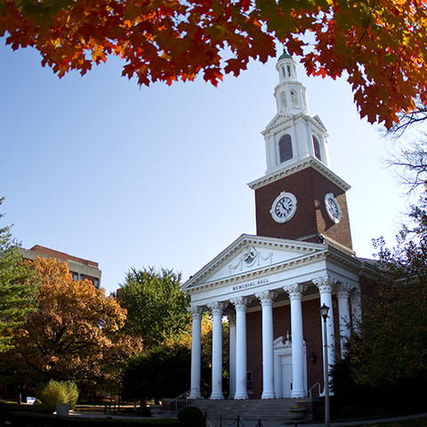 photo of Memorial Hall in fall