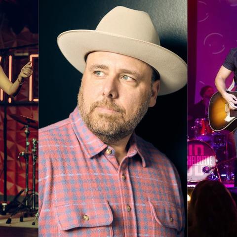 University of Kentucky alumni and Nashville-based singer-songwriters Hannah Ellis (left), Neil Medley and J.D. Shelburne.  
