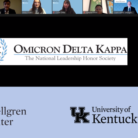 Omicron Delta Kappa virtual induction ceremony.