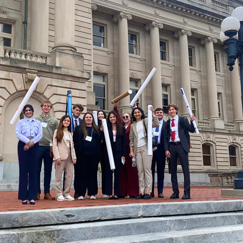 Undergraduate research students at the Kentucky State Capitol 