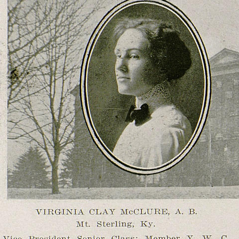 senior photo of Virginia Clay McClure from yearbook