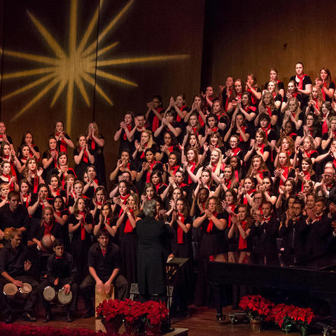 photo of combined choirs at "Collage"