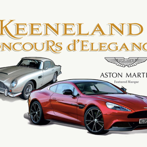 Concours logo and two Aston Martins