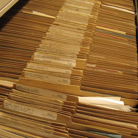 photo of drawer full of deeds files