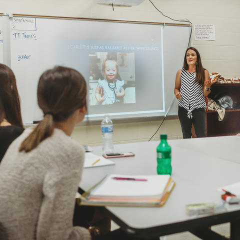 Laura Yost, a former UK cheerleader and UK College of Education alumna, is using her life experiences to help future teachers offer students a welcoming, equitable learning environment.