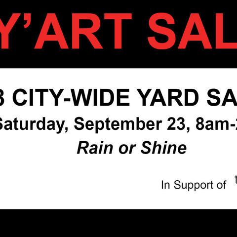 photo of Y'Art Sale sign