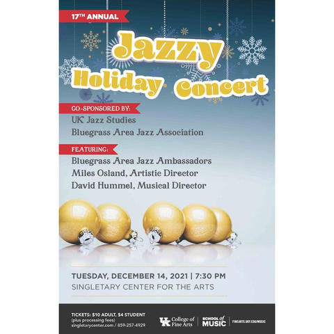 2021 poster for BAJA's A Jazzy Holiday Concert