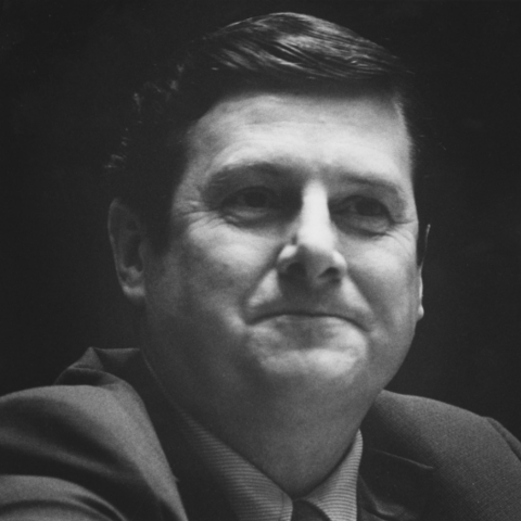 Coach Joe B. Hall on black background