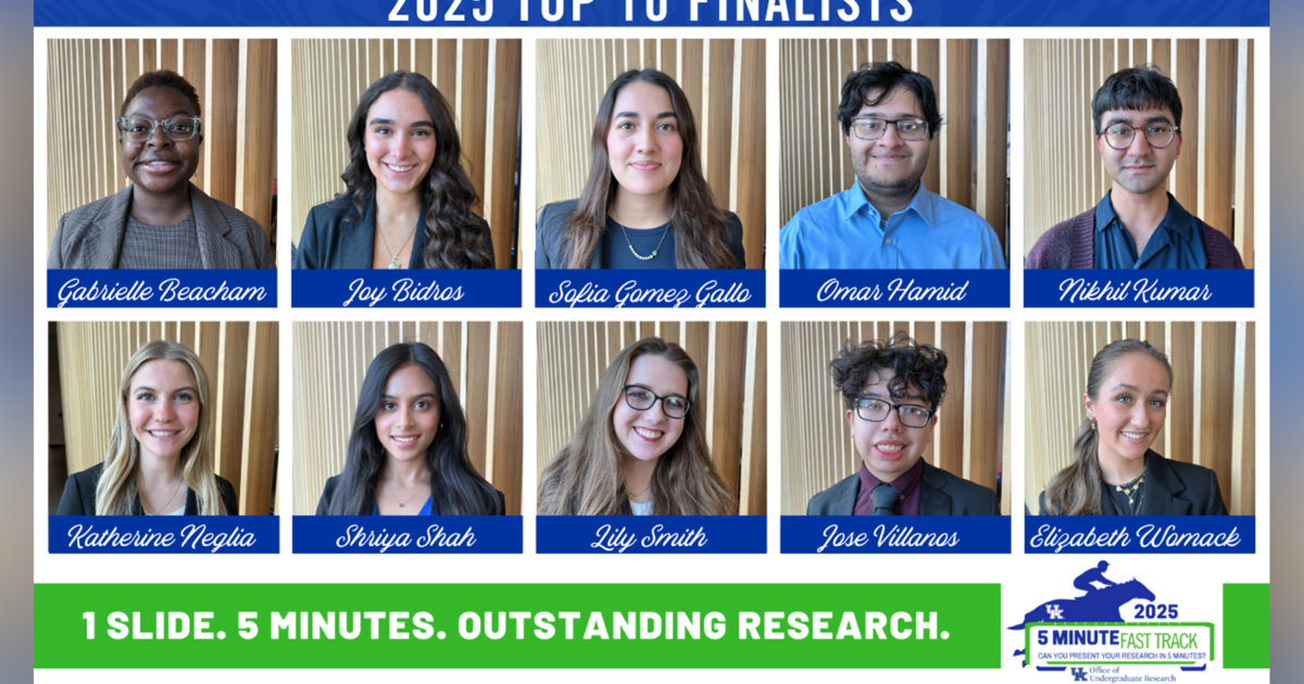 10 students selected as 5-Minute Fast Track finalists