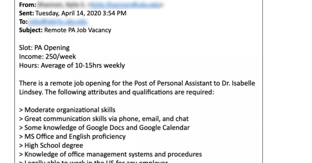 UK ITS Phishing Alert: False Job Announcement