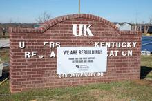 Welcome sign to the UK Research and Education Center in Princeton
