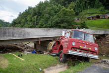 Flooding damage in Hindman