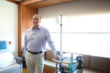 Photo of Mark with ECMO device
