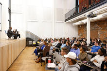 Ronnie Wright, vice president of design at Nike, spoke and worked with students in the UK Design school  on Oct. 9, 2024. Mark Cornelison | UK Photo