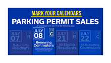 An infographic reminds customers about Renewing Commuters Parking Permit Sales – July 8