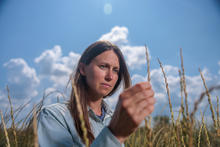Lauren Brzozowski holding wheat grass 