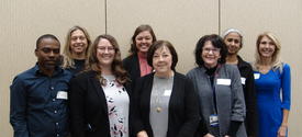 L-R: Reuben Adatorwovor, Courtney Brown, Jennifer Harrison, Lindsey James, Julie Watts McKee, Cynthia Beebou, Malini Kirakodu and Pamela Stein. Photo provided by College of Dentistry.